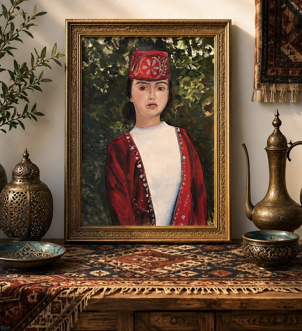 Crimean Tatar Girl painting in interior